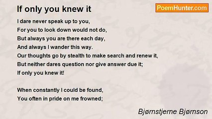 Bjørnstjerne Bjørnson - If only you knew it