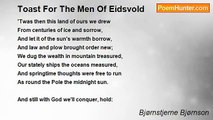 Bjørnstjerne Bjørnson - Toast For The Men Of Eidsvold