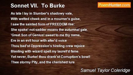 Samuel Taylor Coleridge - Sonnet VII.  To Burke
