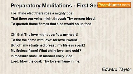 Edward Taylor - Preparatory Meditations - First Series: 1
