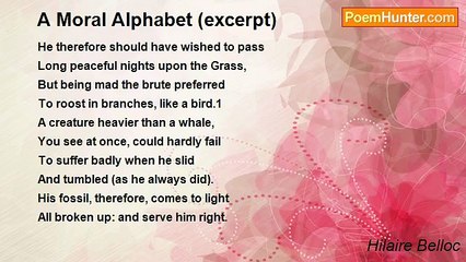 Hilaire Belloc - A Moral Alphabet (excerpt)