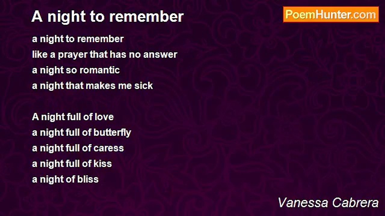 Vanessa Cabrera - A night to remember