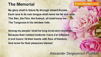 Alexander Sergeyevich Pushkin - The Memorial