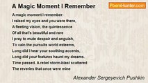 Alexander Sergeyevich Pushkin - A Magic Moment I Remember