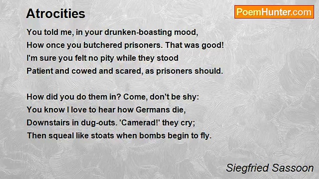 Siegfried Sassoon - Atrocities