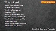 Christina Georgina Rossetti - What Is Pink?