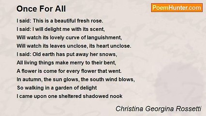 Christina Georgina Rossetti - Once For All