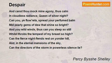 Percy Bysshe Shelley - Despair