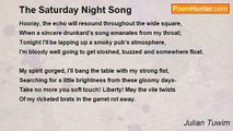 Julian Tuwim - The Saturday Night Song