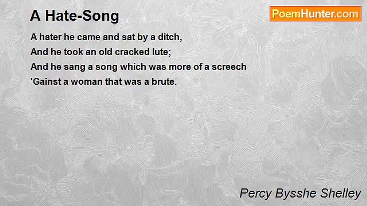 Percy Bysshe Shelley - A Hate-Song