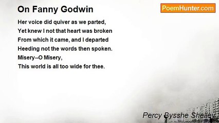 Percy Bysshe Shelley - On Fanny Godwin