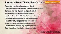 Percy Bysshe Shelley - Sonnet : From The Italian Of Cavalcanti