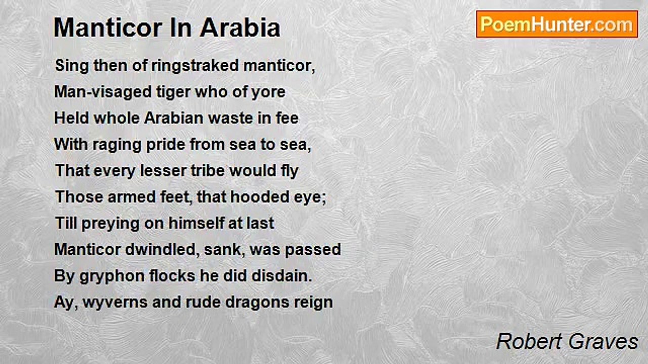 Robert Graves - Manticor In Arabia