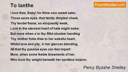 Percy Bysshe Shelley - To Ianthe