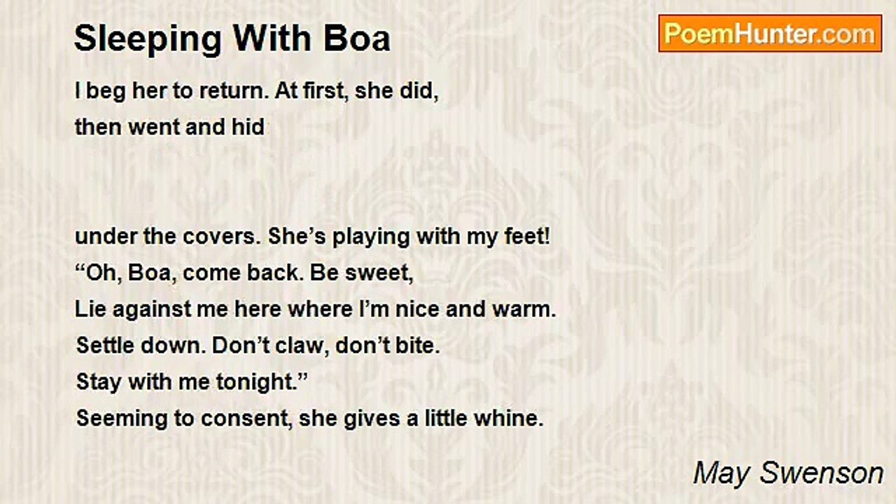 May Swenson - Sleeping With Boa