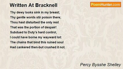 Percy Bysshe Shelley - Written At Bracknell