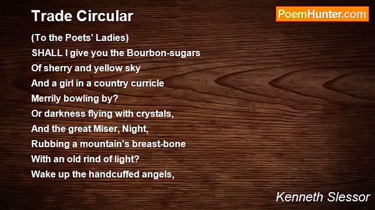 Kenneth Slessor - Trade Circular