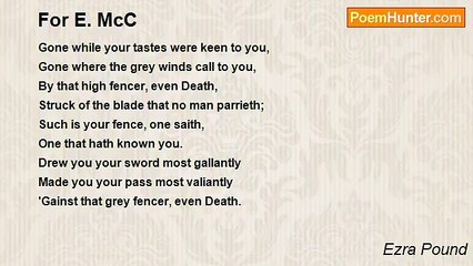 Ezra Pound - For E. McC