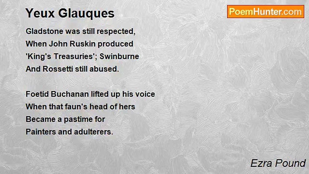 Ezra Pound - Yeux Glauques