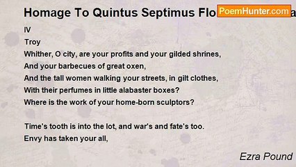 Ezra Pound - Homage To Quintus Septimus Florentis Christianus