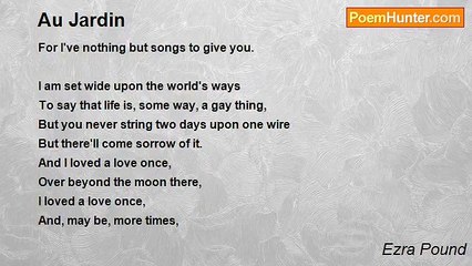 Ezra Pound - Au Jardin