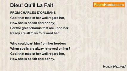 Ezra Pound - Dieu! Qu'il La Fait