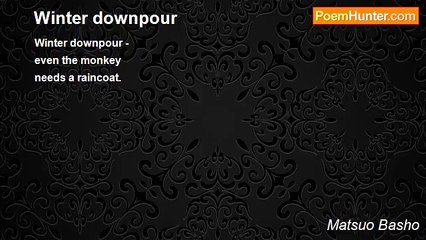 Matsuo Basho - Winter downpour