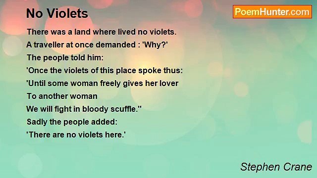 Stephen Crane - No Violets