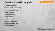 Stéphane Mallarmé - One (translated in english)