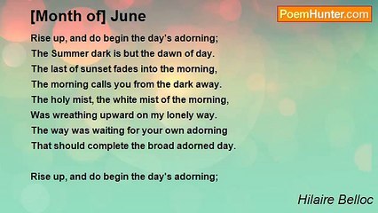 Hilaire Belloc - [Month of] June