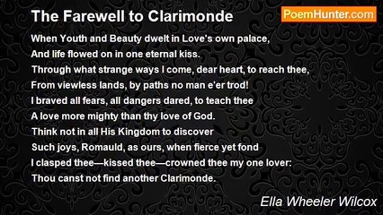 Ella Wheeler Wilcox - The Farewell to Clarimonde