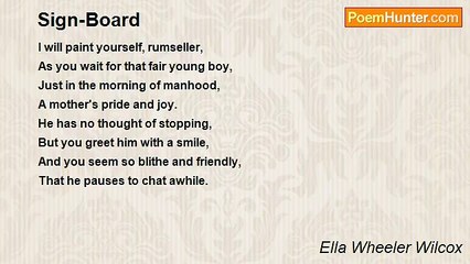Ella Wheeler Wilcox - Sign-Board