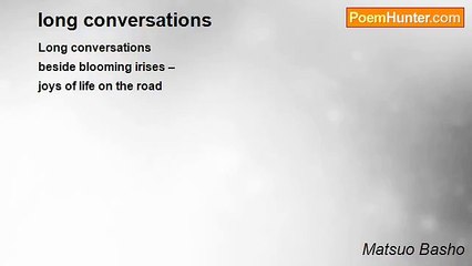 Matsuo Basho - long conversations