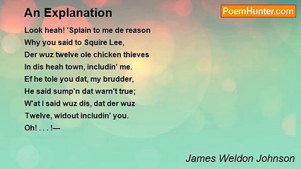 James Weldon Johnson - An Explanation