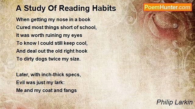 Philip Larkin - A Study Of Reading Habits