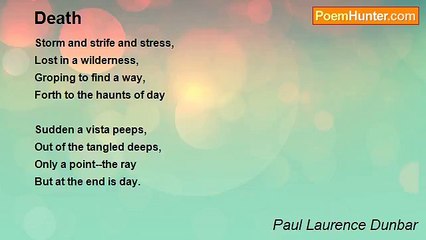 Paul Laurence Dunbar - Death