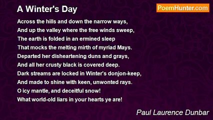 Paul Laurence Dunbar - A Winter's Day