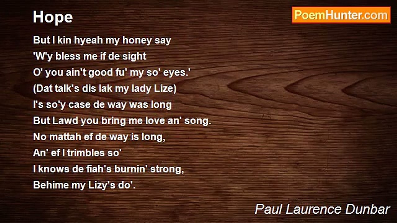 Paul Laurence Dunbar - Hope