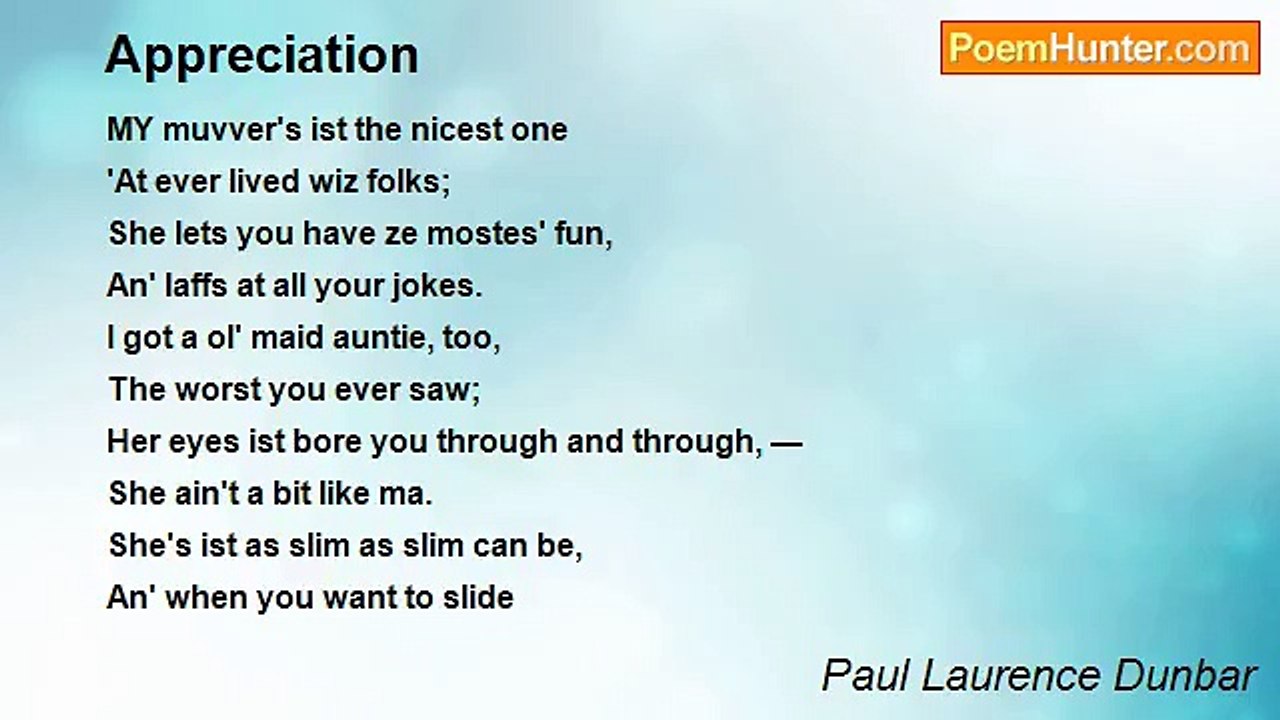 Paul Laurence Dunbar - Appreciation