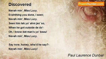 Paul Laurence Dunbar - Discovered