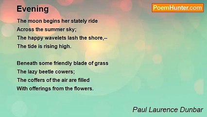 Paul Laurence Dunbar - Evening