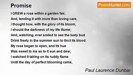 Paul Laurence Dunbar - Promise