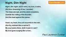 Paul Laurence Dunbar - Night, Dim Night