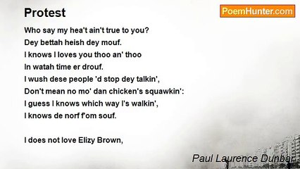Paul Laurence Dunbar - Protest