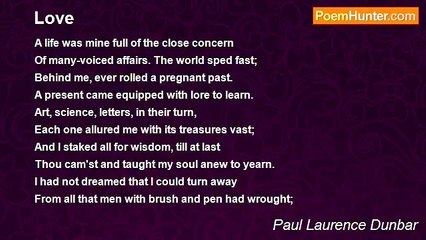 Paul Laurence Dunbar - Love