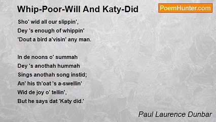 Paul Laurence Dunbar - Whip-Poor-Will And Katy-Did