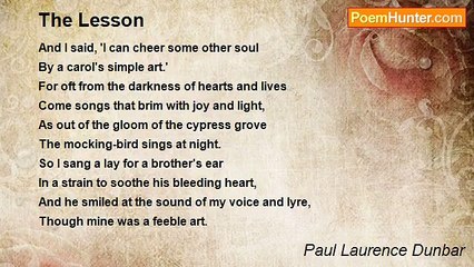 Paul Laurence Dunbar - The Lesson