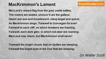 Sir Walter Scott - MacKrimmon's Lament