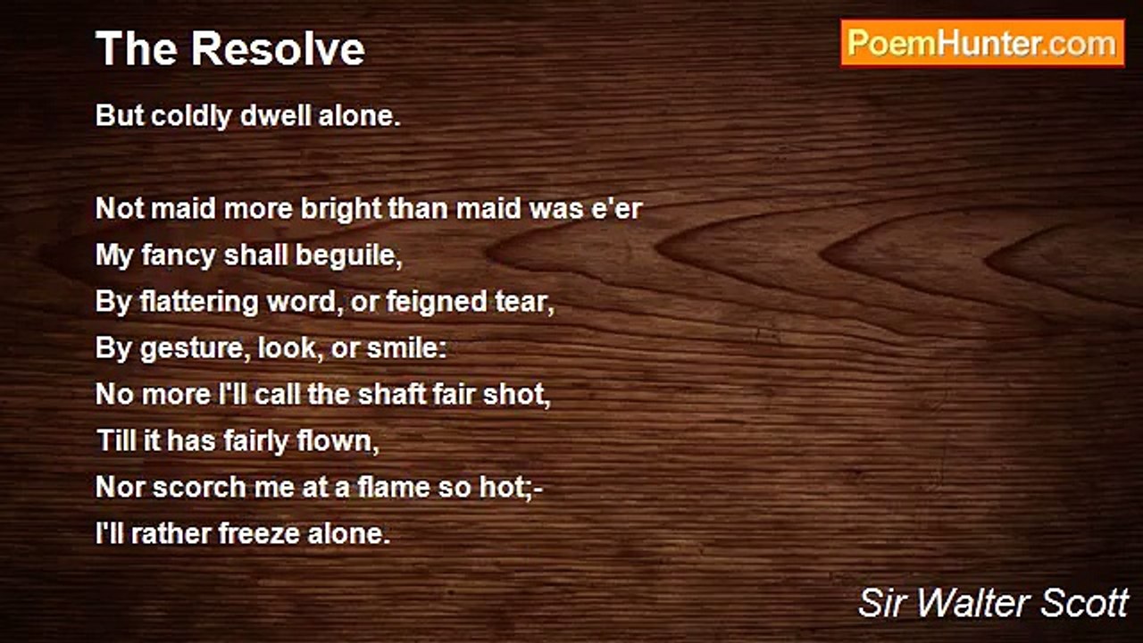 Sir Walter Scott - The Resolve