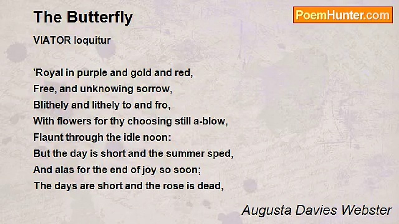 Augusta Davies Webster - The Butterfly